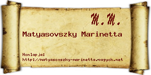Matyasovszky Marinetta névjegykártya